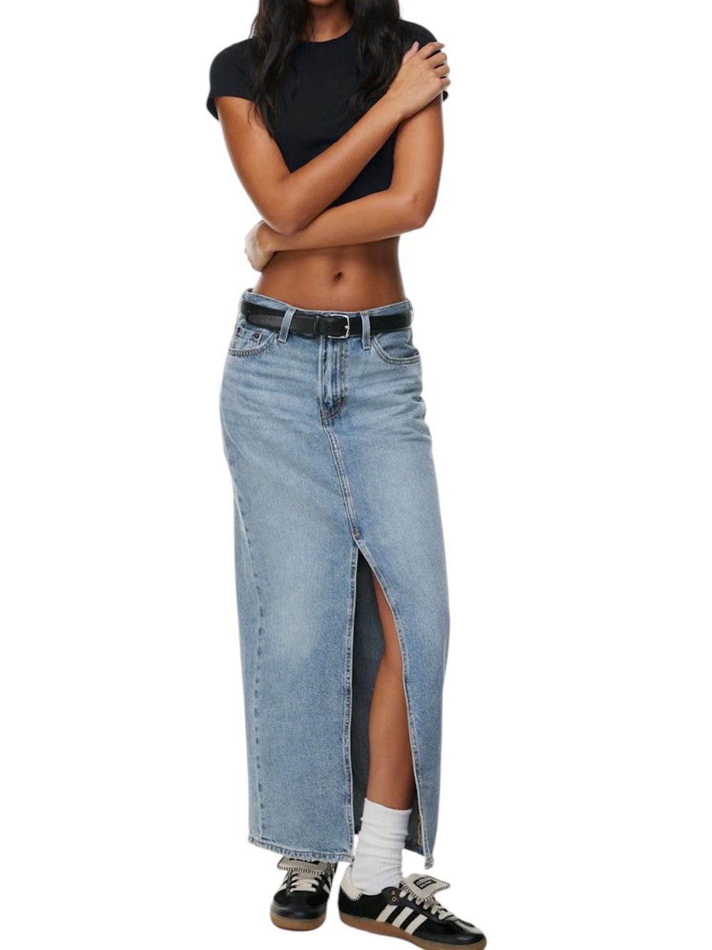 Levi’s column midi skirt in denim with front slit size 28 excellent condition